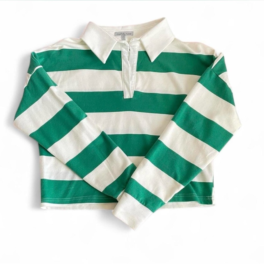 Green and White Striped Shirt